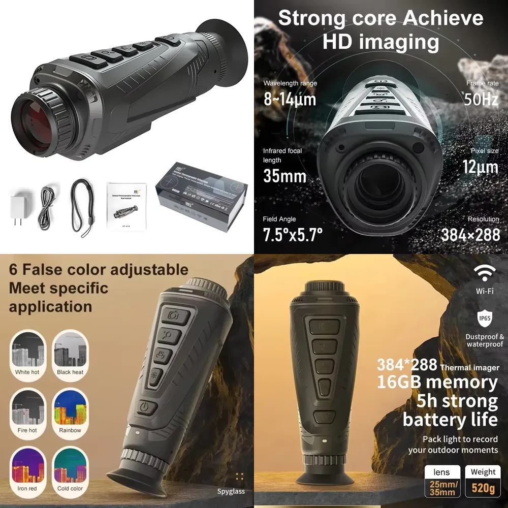Thermal Scope Night Vision Monocular - 2026年式サーマルビジョン単眼鏡、狩猟用、384x288 25Hz、野生動物観察用、サーマルスコープ、夜間視力用