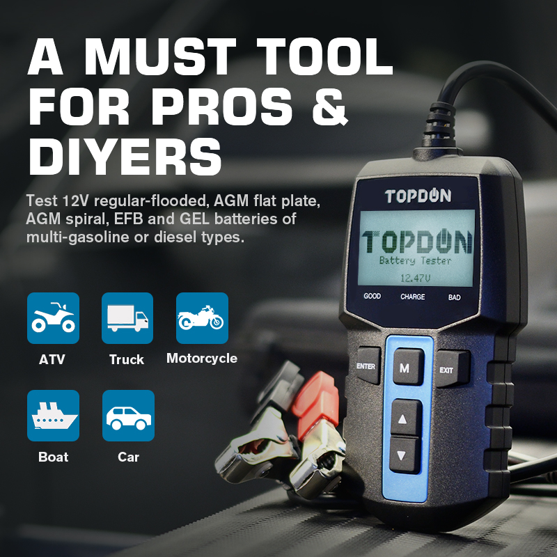 TOPDON BT100 12V カーバッテリーテスターデジ - Topdon Tc001 Thermal Camera のレビューと価格