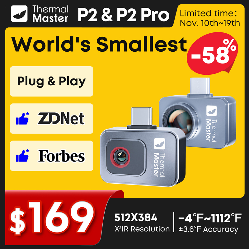 P2//P2Pro サーマルイメージャー 15倍ズーム赤外線 - Infiray P2 Pro Macro Lens のレビューと価格