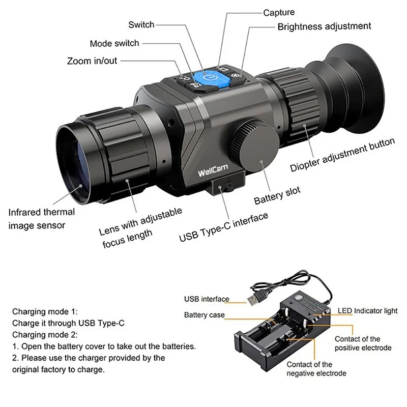 1600mサーマルハンティング単眼鏡、384x288解像度ナ - Thermal Scope Night Vision Monocular のレビューと価格