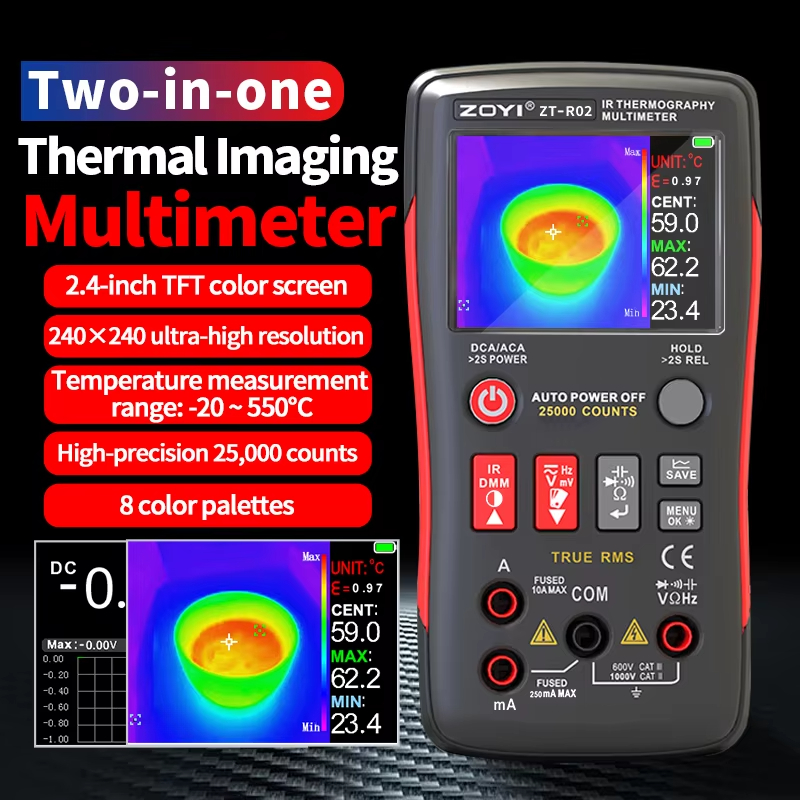 ZOYI R02 統合型サーマルマルチメーター：240x24 - Nf 521 Thermal Imaging Camera のレビューと価格