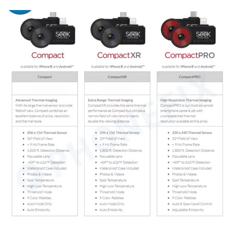 シーキュアル サーマルイメージャー ナイトビジョン コンパク - Seek Compact Pro Android のレビューと価格