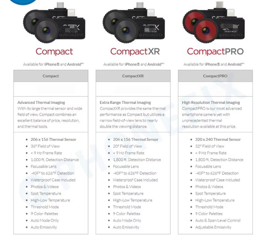 SeekサーマルイメージングカメラナイトビジョンコンパクトP - Seek Compact Pro Android のレビューと価格