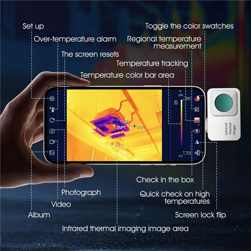 ABKP-Androidスマートフォン用サーマルイメージング - Thermal Imaging Camera 256X192 のレビューと価格