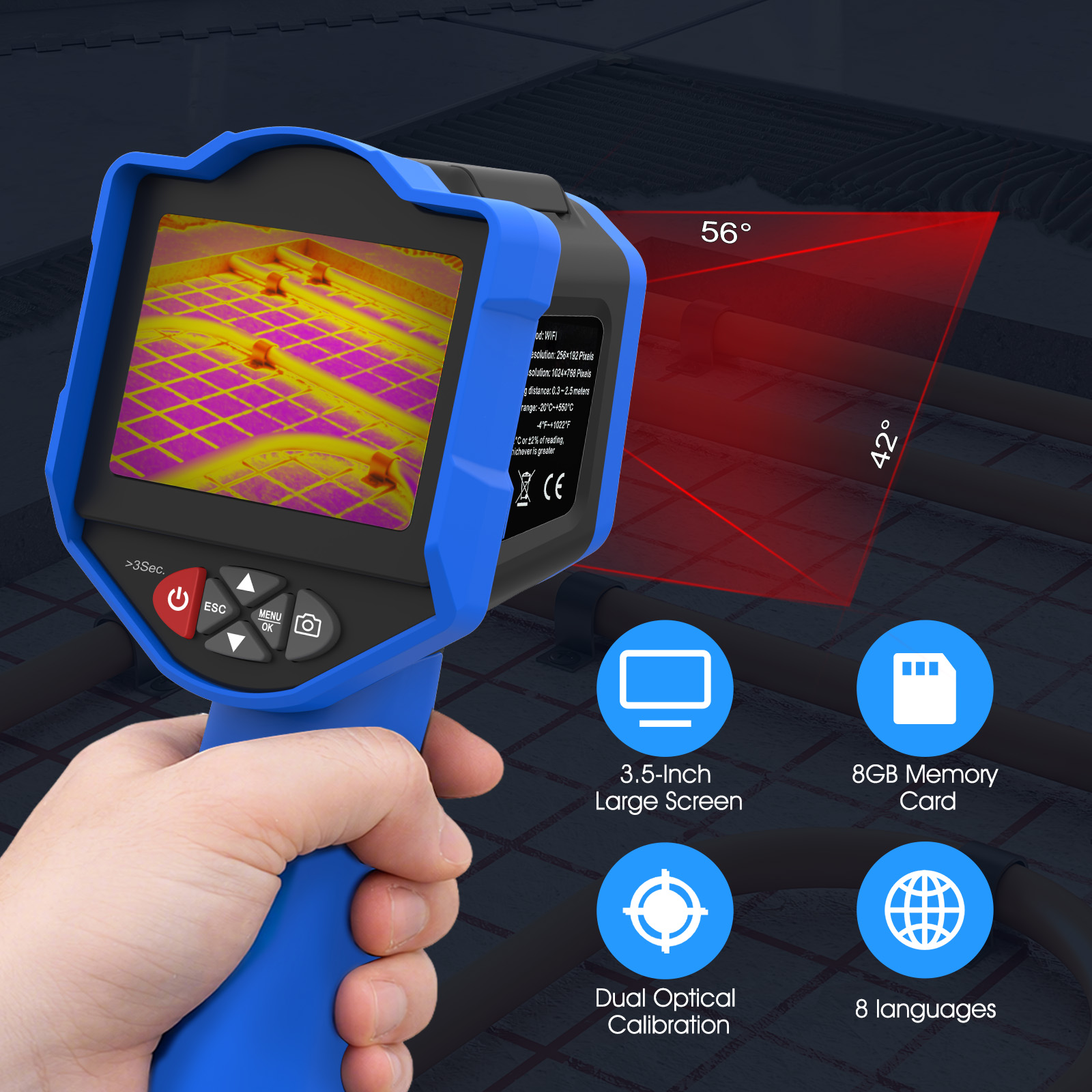 HoldPeakサーマルイメージングカメラ 256x192  - Thermal Imaging Camera 256X192 のレビューと価格